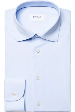 Eton Overhemd effen slim fit katoen