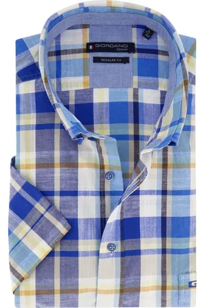 Giordano Casual overhemd normale fit geruit katoen met borstzak