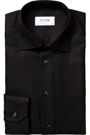 Eton Overhemd effen Textured Twill slim fit