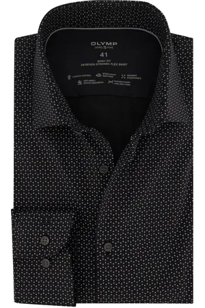 Olymp Casual overhemd Level Five extra slim fit lichtblauw geprint katoen
