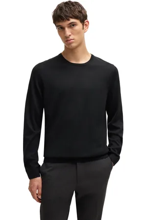 HUGO BOSS BOSS Black Leno-P trui ronde hals 100% wol effen