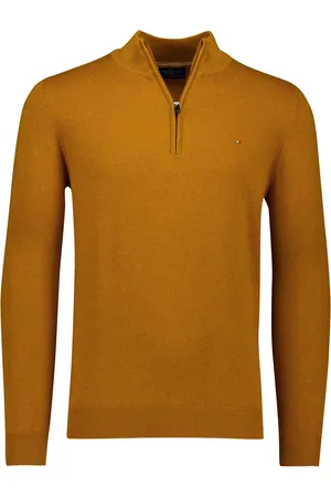 Portofino Half zip trui oker