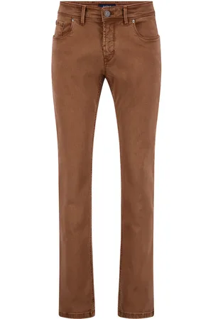 Atelier Gardeur Bruine effen katoen slim fit jeans sandro