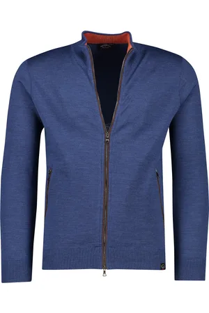 Paul &amp; Shark Vest opstaande kraag rits effen wol
