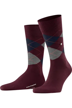Burlington Edinburgh rode sokken geruit wol