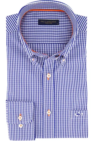 Paul &amp; Shark Overhemd geruit navy met borstzak