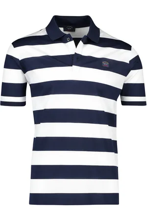 Paul &amp; Shark Polo wit blauw gestreept