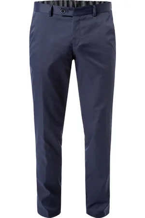 Hiltl Katoenen broek Trent slim fit elastische band