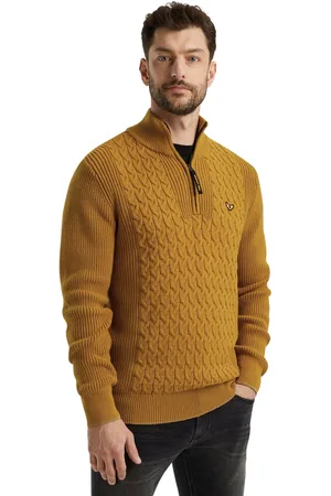 PME Legend™ Half zip trui mosterdgeel gebreid