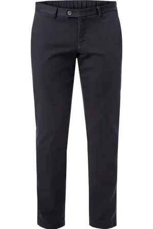 Hiltl Katoenen broek Trento effen slim fit