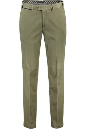 Hiltl Katoenen pantalon Peaker-s groen flatfront