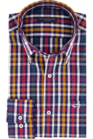Paul &amp; Shark Overhemd blauw geruit