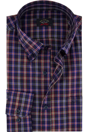Paul &amp; Shark Casual overhemd wijde fit geruit katoen button-down boord