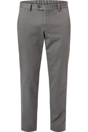 Hiltl Katoenen broek Trento slim fit elastische band