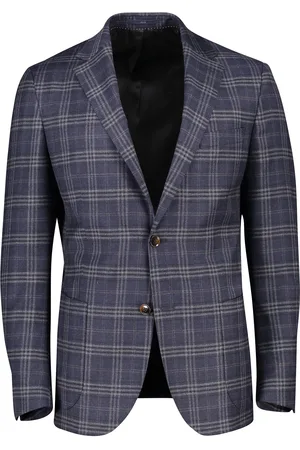 Dressler Colbert Sendrik geruit zakken wol slim fit