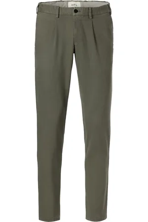 Hiltl Pantalon Thurin olijfgroen bandplooi