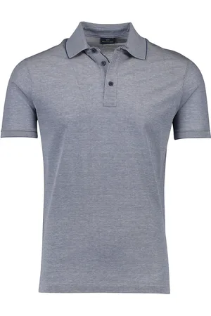 Paul &amp; Shark Navy gemêleerde polo wijde fit katoen 3-knoops