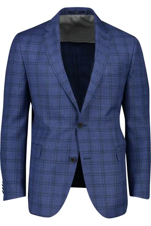 Dressler Geruit colbert wol slim fit herenmode
