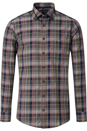 Casa Moda Overhemd Casual Fit geruit katoen