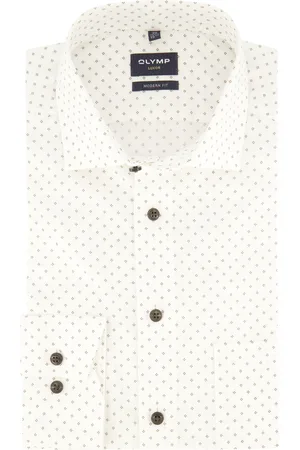 Olymp Luxor overhemd Modern Fit bruin geprint