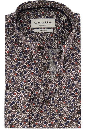 Ledub Casual Modern Fit overhemd geprint borstzak
