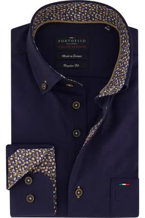 Portofino Regular Fit casual overhemd navy