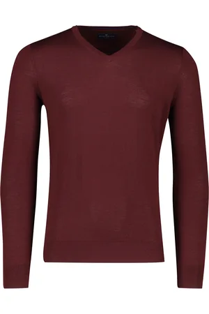 Portofino Trui rood merinowol effen