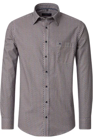 Casa Moda Casual Fit overhemd geprint borstzak