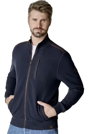 Casa Moda Vest navy wijde fit met borstzak