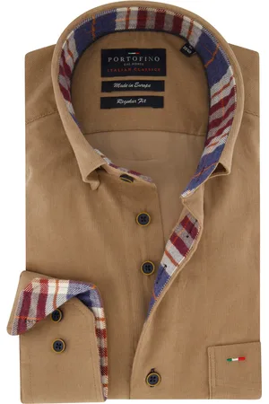 Portofino Regular Fit casual overhemd corduroy
