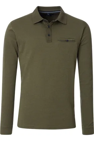 Casa Moda Polo lange mouw effen katoen