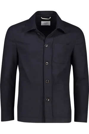Carl Gross Overshirt effen normale fit wol stretch