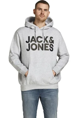 Jack&amp;jones Sweaters lichtgrijs opdruk buidelzak