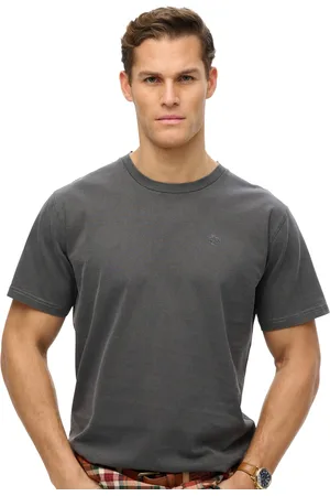 Superdry T-shirt effen ronde hals katoen