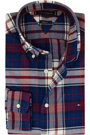 Tommy Hilfiger Overhemd rood wit blauw flanel Big&Tall