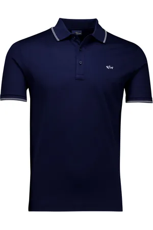 Paul &amp; Shark Polo navy knitted effen wijde fit