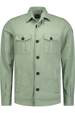 New Zealand Overshirt Dallas effen lichtgroen normale fit