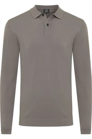Genti Polo lange mouw effen normale fit