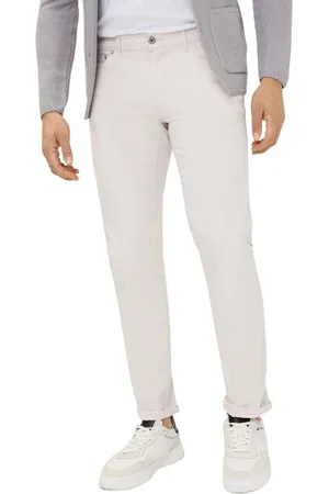 Brax Broek creme effen katoen