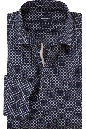 Olymp Sportief-elegant overhemd geprint borstzak Modern Fit