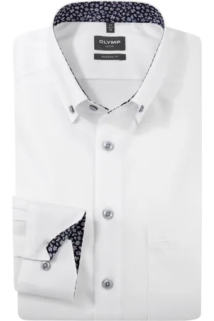 Olymp Overhemd effen button down met borstzak