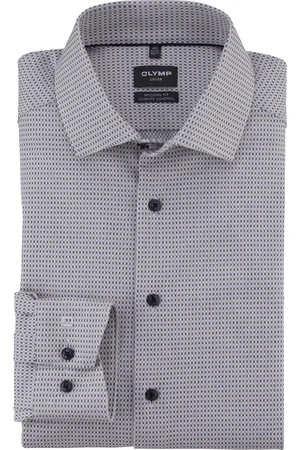 Olymp Luxor 24/Seven overhemd blauw geprint climate control vezel
