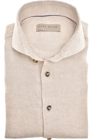 john miller Linnen overhemd Slim Fit cutaway boord