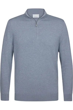 Profuomo Trui half zip gemêleerd Luxury Basic lyocell