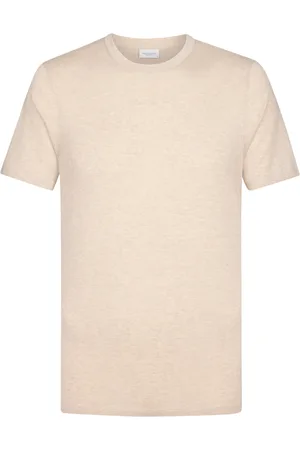 Profuomo T-shirt gemêleerd lyocell ronde hals