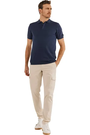 State of art Donkerblauwe polo wijde fit katoen