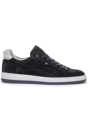 Floris van Bommel Donkerblauwe sneakers suede, leer en rubber