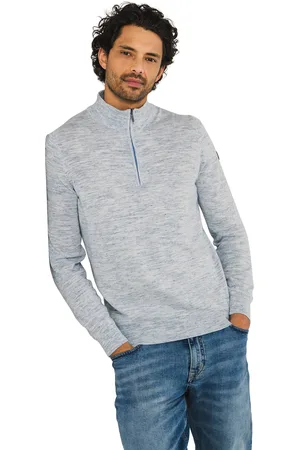 State of art Gemeleerde trui half zip wijde fit