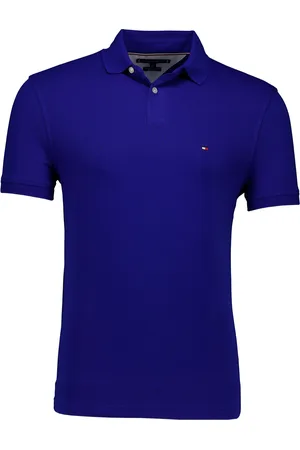 Tommy Hilfiger Polo kobaltblauw effen normale fit katoen