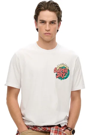 Superdry T-shirt effen met opdruk slim fit katoen